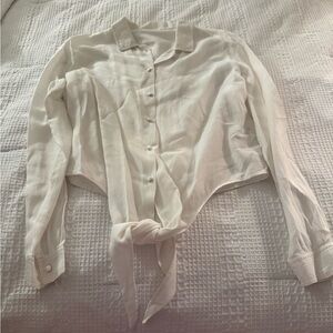 Elegant White Button-Up Women's Top